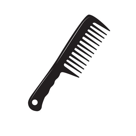 Line art black and white comb vector image .